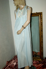 Langes SEARS Nylon Vintage  Negligee Nachtkleid Nachthemd USA hellblau edel S