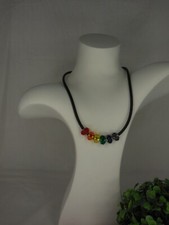 KAUTSCHUK Halskette GROSSLOCHPERLEN RONDELLE. 946.2