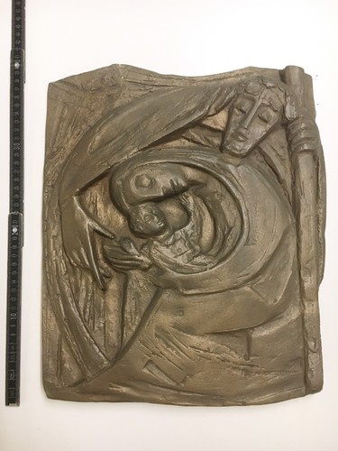 Bronzerelief heilige - bronzerelief, "heilige