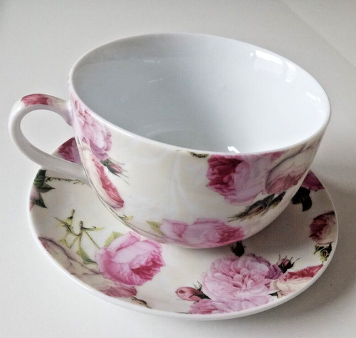 Tasse mit unterteller von hand - mit,