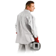 Schweißerjacke Klettverschluss Arbeitsjacke Schutzjacke Lederjacke Jacke