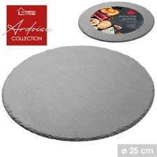 RUNDE LUXUS SCHIEFERPLATTE ECHT SCHIEFER 25cm KÄSEPLATTE STEIN SERVIERPLATTE !!