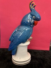 große Porzellanfigur Karl Ens Volkstedt Papagei Kakadu handgemalt 40 cm hoch
