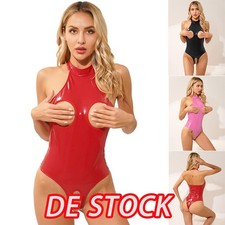 DE Damen Wetlook Bodysuit Hose