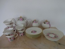 Lomonosov (ЛФЗ) Porzellan 22 tlg. Knochen Geschirr Rosen Motiv Goldrand TOP!