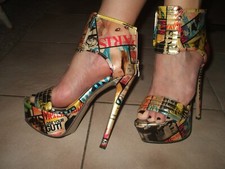 Sexy GOGO Table Dance High Heels Zoccoli Pantoletten Sandaletten Mules 37 NEU