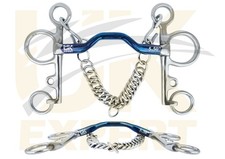 UK Expert Ported Mouth Pelham Blue Alloy Bits, 14mm Happy Mouth Sweet Iron Bit