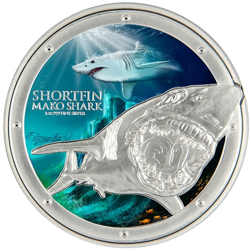 Silbermünze kurzflossen mako - silbermünze, kurzflossen-mako