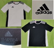 Adidas -2er Set kurzarm Sport-Shirt Trikot Kinder Gr. 164 schwarz + weiß wie neu