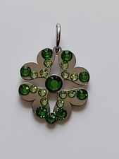 Anhänger Symbolschmuck  "Kleeblatt" in Edelstahl mit SWAROVSKI ELEMENTS