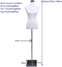 Damenbüste Schaufensterpuppe Büste Torso Gr.36 /38 | BO Weiß BWARE