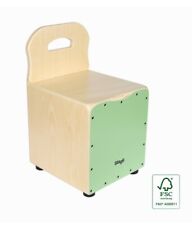 Stagg CAJ-KID-GR Basswood Kinder-Cajon mit EasyGo-Rückenlehne, Frontplatte grün