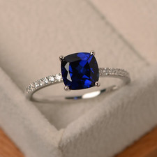 Cushion Cut Lab Created Saphir