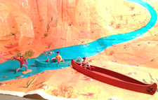 Timpo Toys 3 Figuren Wilder Western - Cowboys Trapper + Indianer mit 2 x Kanu