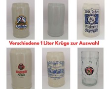 Bierkrug 1 Liter Bier Krug Masskrug gebraucht verschiedene Motive zur Auswahl