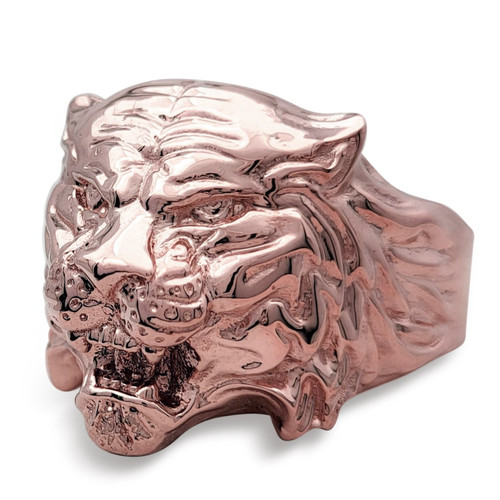 Echt 10k rotgold tiger ring - tiger,