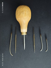 Sattlerahle Schwertahle Ahle Holzgriff handgeschnitzt Schusterahle Leder