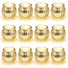 Teelichthalter Glas Gold, Set