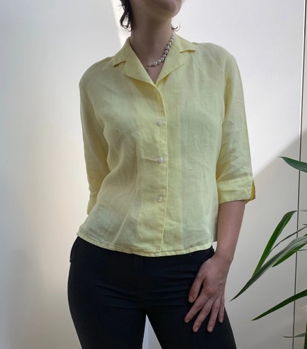 Zartgelbe vintage bluse aus - vintage,
