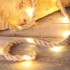 1,5m Juteseil mit Draht-Lichterkette 10 micro-LEDs Batteriebetrieben Dekoration