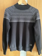 Herren Pullover Gr. M schwarz /grau Muster Stehkragen