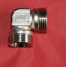 Hummel MKV Kupplungswinkel 90° G 3/4x3/4  Eurokonus Messing vernickelt (J1)