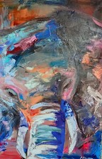 Ölmalerei Elefant bunt 40x60