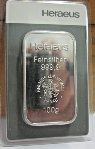 100 gramm silberbarren heraues - 100,