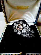 Brillant Solitär "fancy color" (abricot)  Brosche - Anhänger -antik ca.3,6 ct