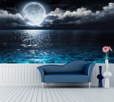 3D Mond See Nacht Q7671 Tapete