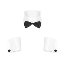 Herren Kostüm 3-teilig Manschetten Kragen mit Fliege Karneval Mottoparty Cosplay