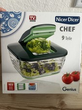 Nicer Dicer Chef Genius 9-teilig Gemüseschneider mit Rezeptheft