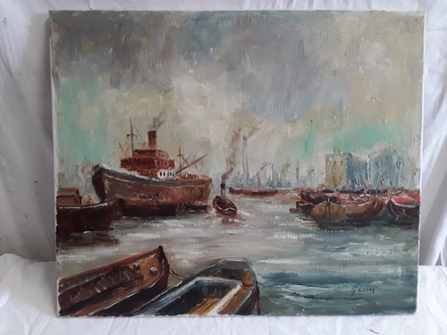 ölgemälde boote hafen - Ölgemälde, im