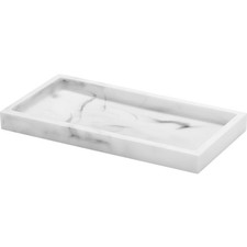 Badezimmertablett Marmor Weiß