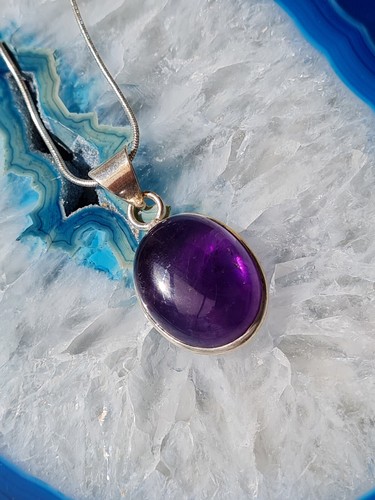 Amethyst cabochon silber - amethyst, in