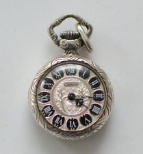 Antike CAROR Taschenuhr 800 Silber, 2 Krebse Punze, läuft, selten!