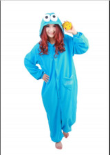 DE Cosplay Kostüm Krümelmonster Elmo Tier Karneval Jumpsuit Nachtwäsche S-XL