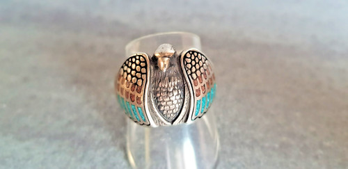 Großer silber ring adler mit - silber,