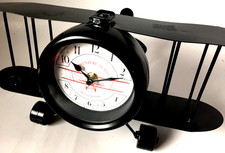 Flugzeug Uhr rustikal schwarz
