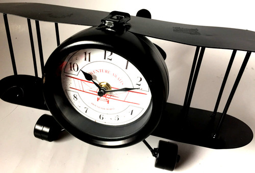 Flugzeug uhr rustikal schwarz - flugzeug,