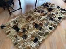 Echter Fellteppich 186 x 87 cm Luxus/ Teppich Naturtöne