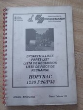 Weidemann Ersatzteilliste für den Hoftrac 1230 P26 / P33