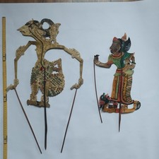 Zwei Schattentheater-Figuren "Wayang-Kulit", 44 Un 42 cm