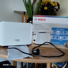 Bosch Toaster – 2 Toastschlitze, 8 Stufen, Brötchenaufsatz, weiß .