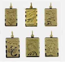 Sternzeichen Anhänger-Echt Gold 333(8 Karat)-Inkl.Gravur&vergoltede Silberkette 