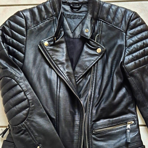 Edgy damen biker lederjacke - edgy,
