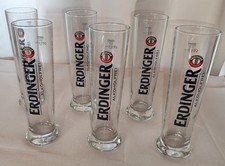 6 x Erdinger Bier Glas 0,5l Weizen alkoholfrei Hefe Weißbier Gläser Tulpe