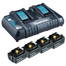Makita Akku Kit Power Source Kit 1 x Doppelladegerät DC18RD 4 x Akku 6,0 Ah