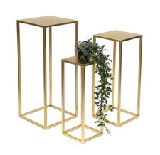 Blumenhocker Metall Gold Eckig
