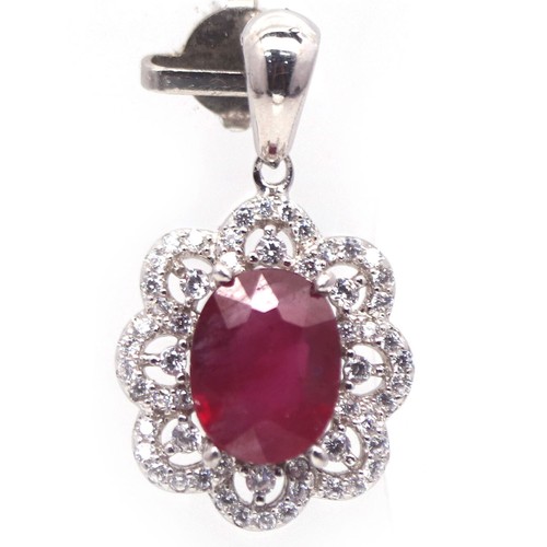 Natural pink ruby anhänger - natural,